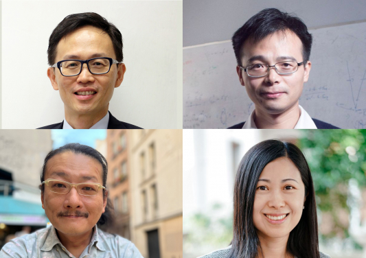 研資局研究學者(由左至右、上至下)，丘琪鴻博士、張世忠博士、安原盛明博士，及高級研究學者黃思齊教授